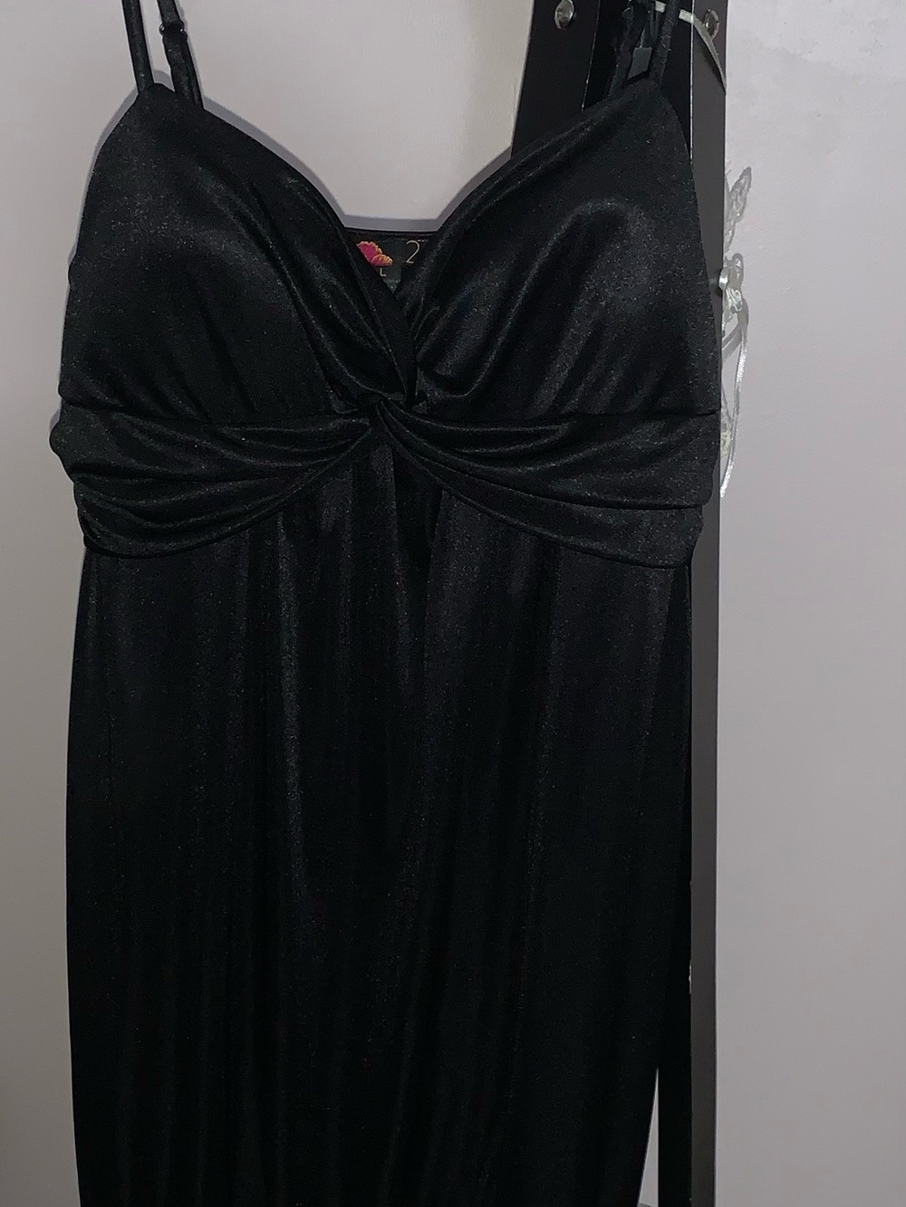 F21 Black Strapless Satin Slip Dress L